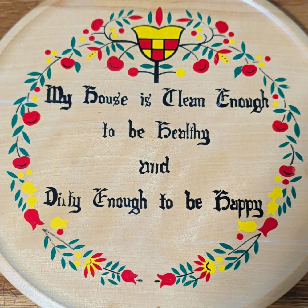 Round Wood Plaque Sign Country Floral Quote Enesco